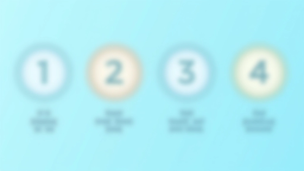 Vier Schritte in visueller Form: Geldmünzen, Kalender mit Daten, Bankgebäude und Zahnrad