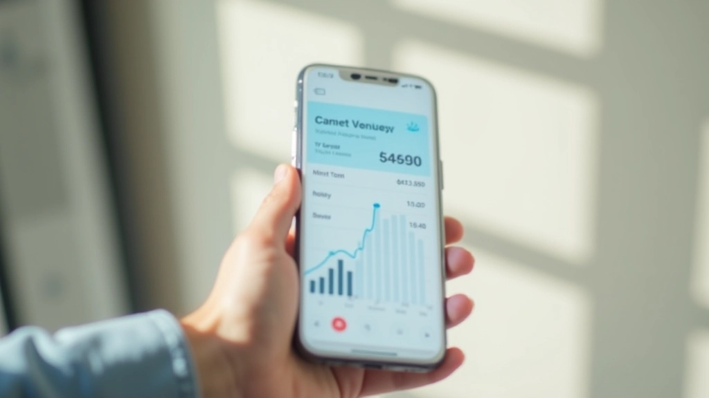 Smartphone zeigt Sparkonto mit wachsendem Kontostand und Fortschritt zum Sparziel der Liquiditätsreserve