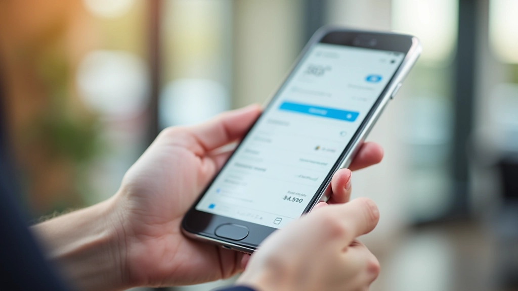 Ein Smartphone zeigt die Banking-App mit Dauerauftrag-Einstellungen und Sparzielen